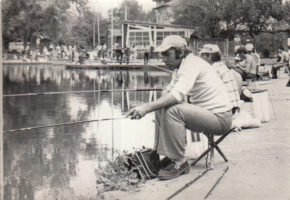 Dad doing his favourite thing, fishing, early 1980s