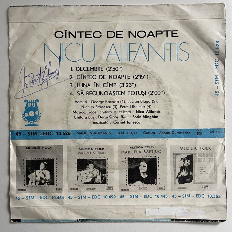 Nicu Alifantis - Cîntec De Noapte